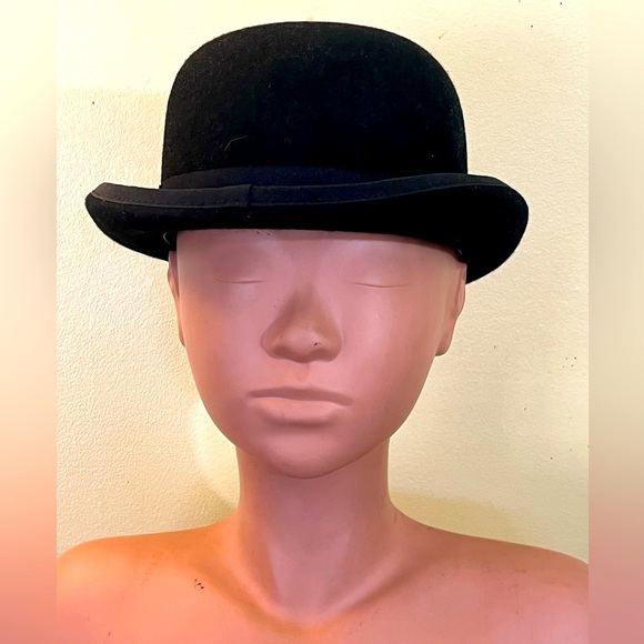 GEMVIE Black Derby Hat 100% Wool Theater Quality Hat Bowler Hat for Men Women - Picture 2 of 8